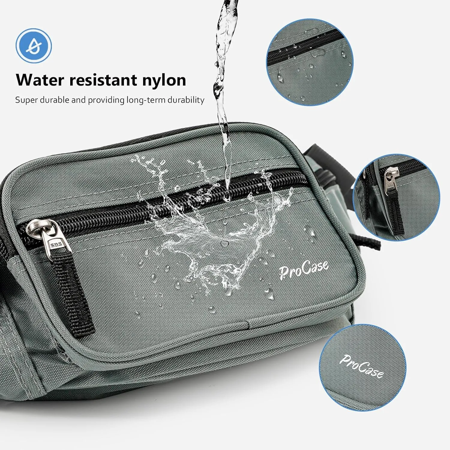 ProCase Fanny Pack Waist Packs for Men Women, Waist Bag Hip Pack for Travel Hiking Running Outdoor Sports