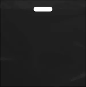 Purple Q Crafts Large Plastic Bag with Die Cut Handle Bag 18"x18" Black Plastic Merchandise Bags 50 Pack for Retail, Gifts, Trade Show and More