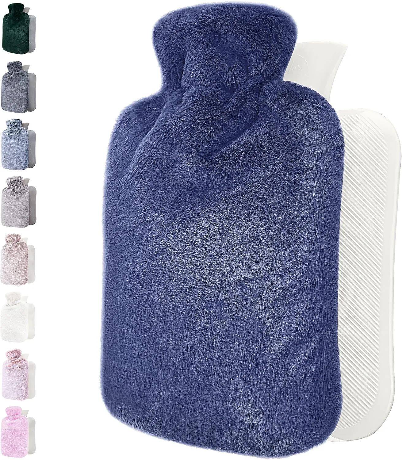 Qomfor Hot Water Bottle with Soft Cover - 1.8L Large - Classic Hot Water Bag for Pain Relief, Neck and Shoulders, Feet Warmer, Menstrual Cramps, Hot and Cold Therapy - Great Gift for Women - Lila