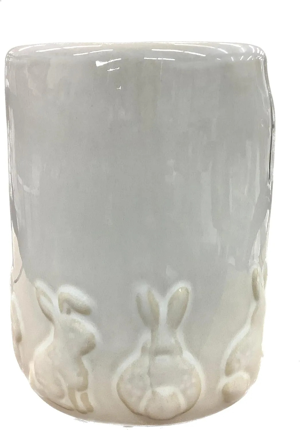 Rae Dunn Easter Coffee Mug, Hop To It, Off White with Bunnies