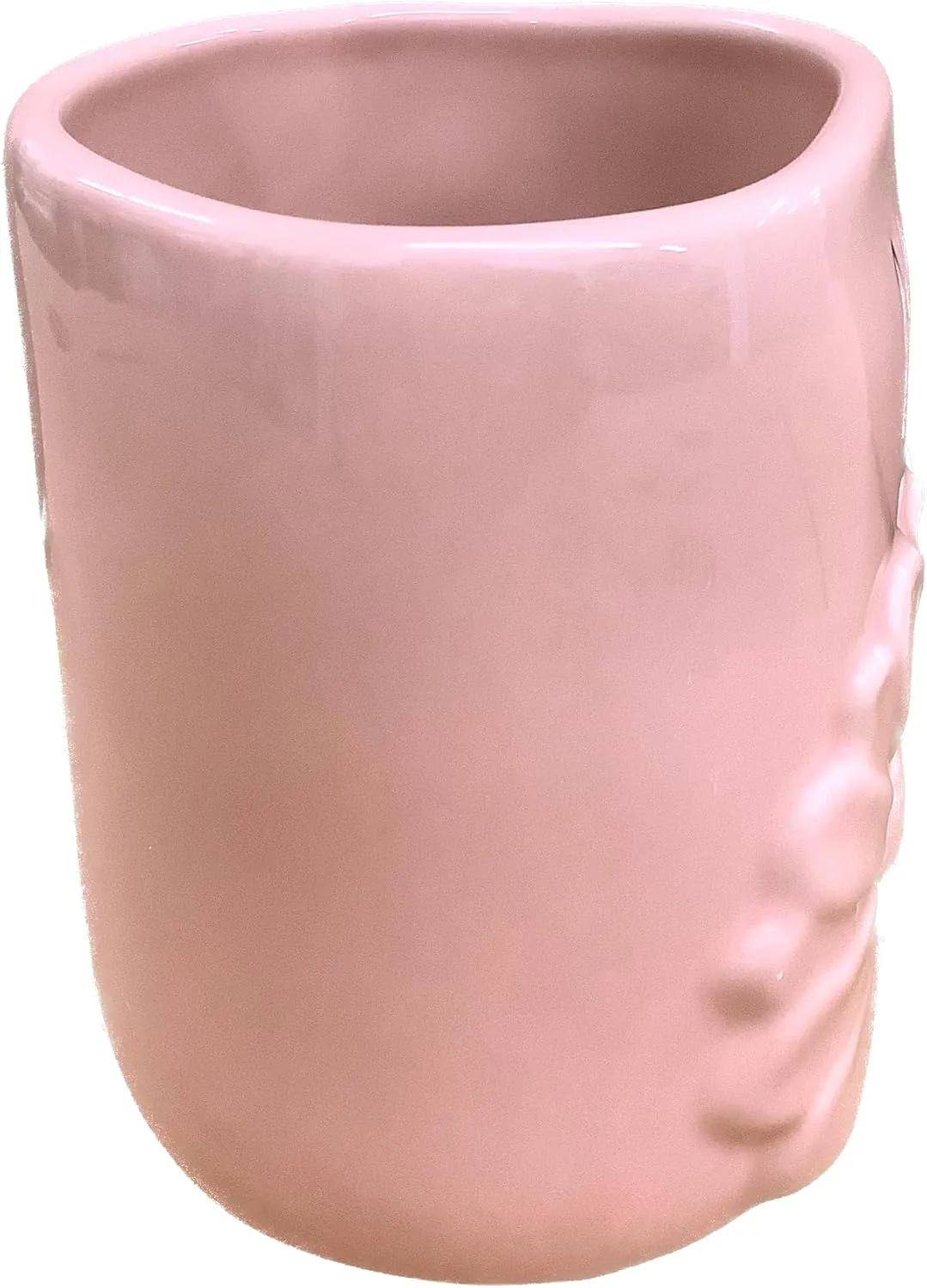 Rae Dunn Mother's Day Coffee Mug, Rosy Pink with Embossed Daisy - MOM