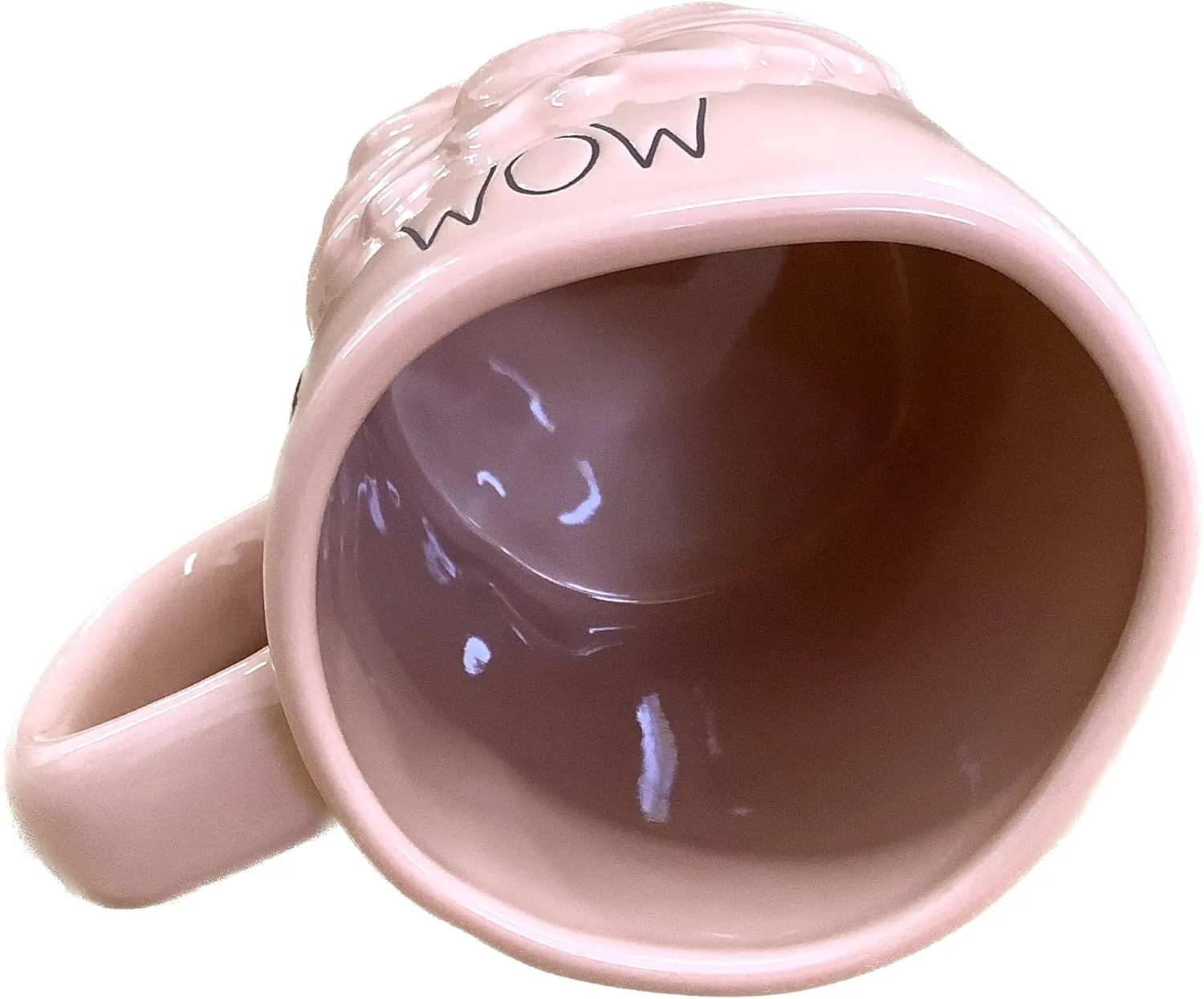 Rae Dunn Mother's Day Coffee Mug, Rosy Pink with Embossed Daisy - MOM