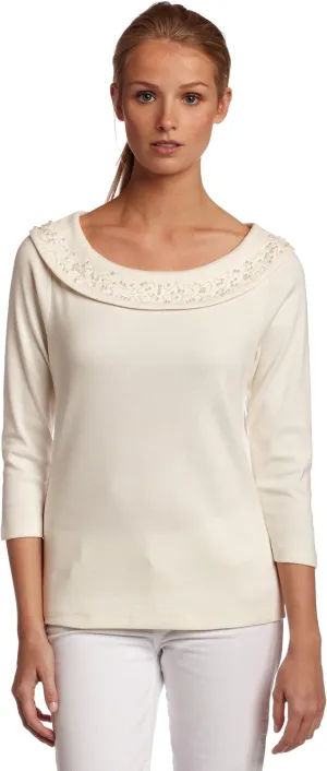 Rafaella Women's Vintage Pearl Marilyn Knit Top