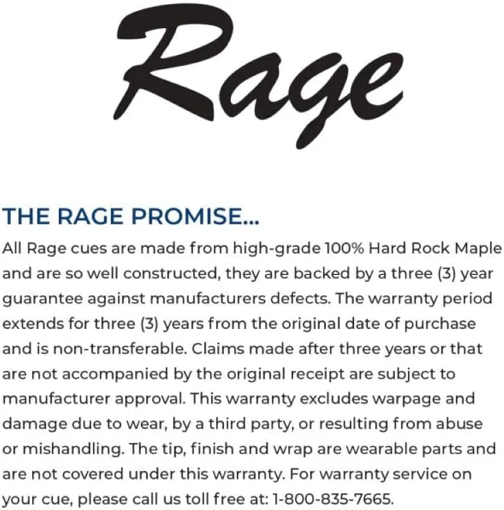 RAGE Heavy Hitter Jump Break Cue, Pool Stick