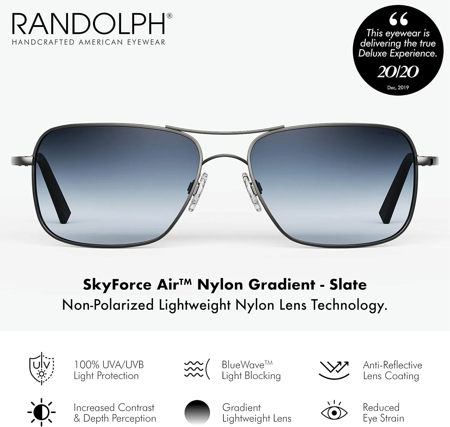 Randolph USA | Archer Aviator Classic Sunglasses for Men 100% UV