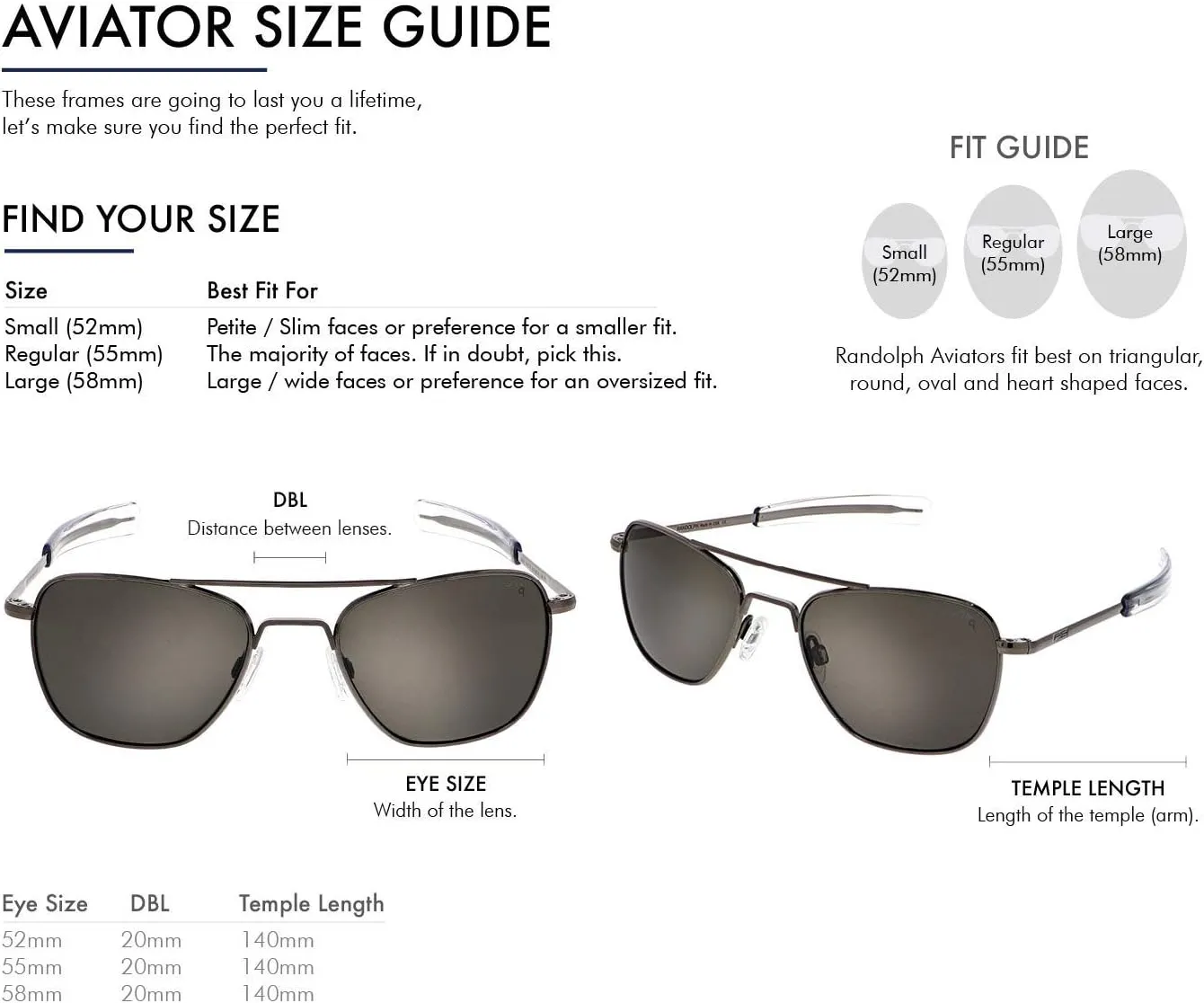 Randolph USA | Gunmetal Classic Aviator Sunglasses for Men or Women 100% UV