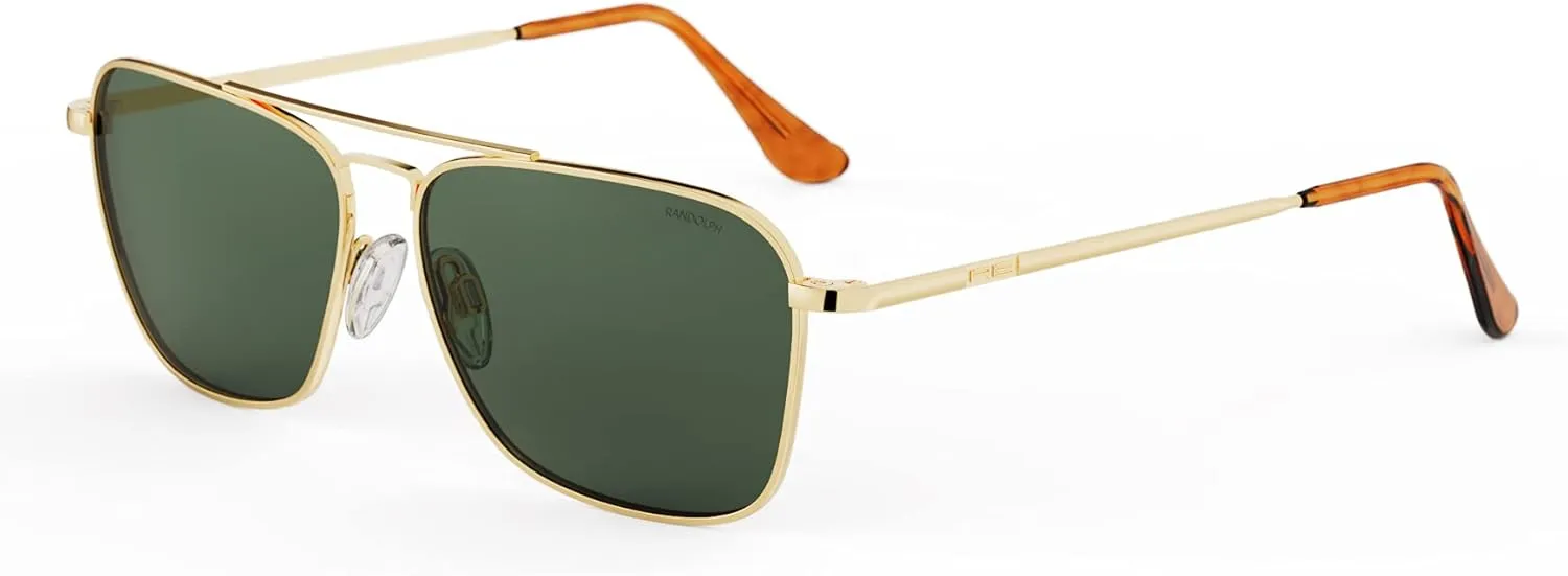 Randolph USA | Intruder Rectangular Classic Aviator Sunglasses for Men Non-Polarized 100% UV