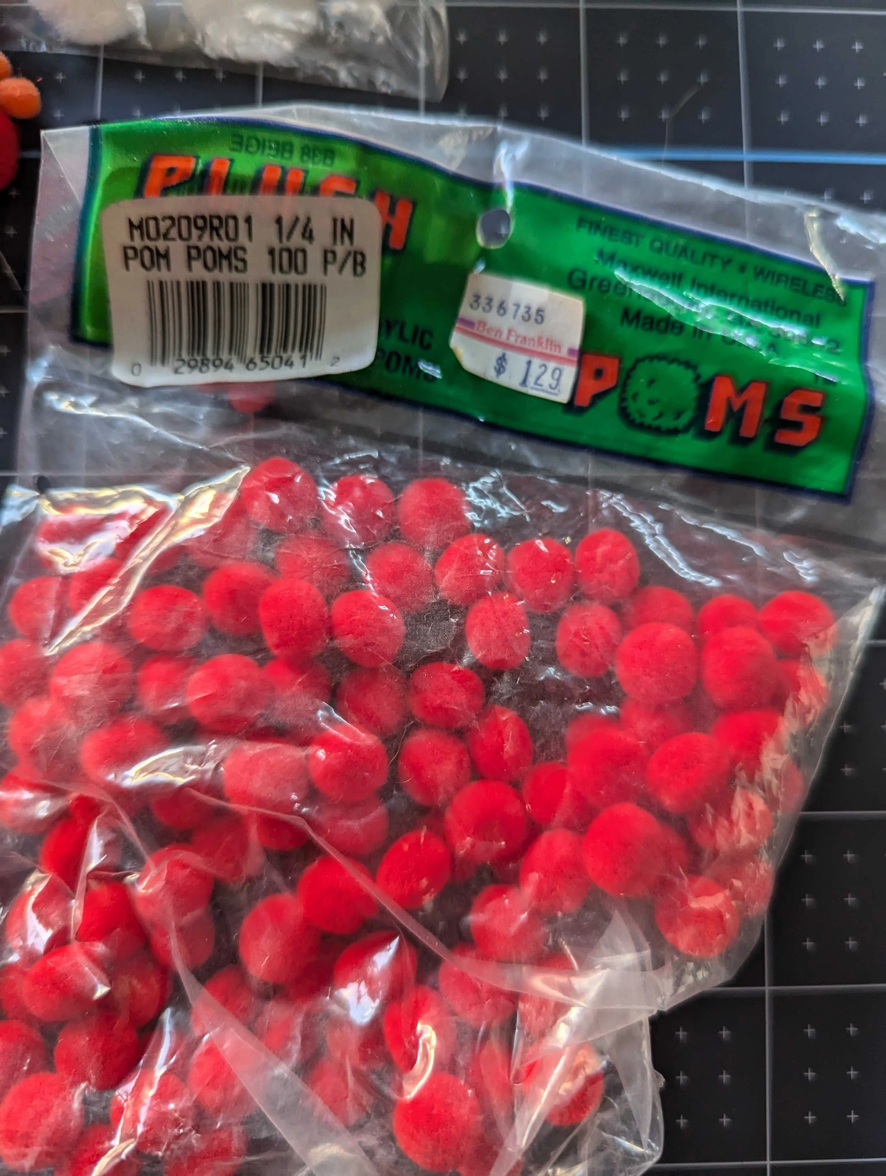 Red, Black, Orange and White Multi Size Pom Pom Assortment