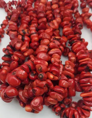 Red Coral Chunks Large (Dyed)