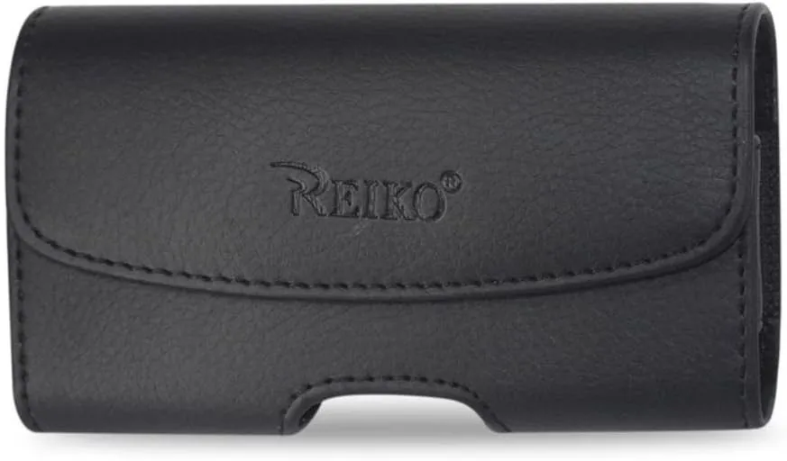 Reiko HP102A-IPHONE4BK Premium Durable Horizontal Pouch for iPhone 4/4S - 1 Pack - Retail Packaging - Black