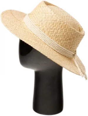Retro Hand Knitting Hollow Out Large Eaves Flat Top Hat with Straps Stage Walking Show Sun Hat
