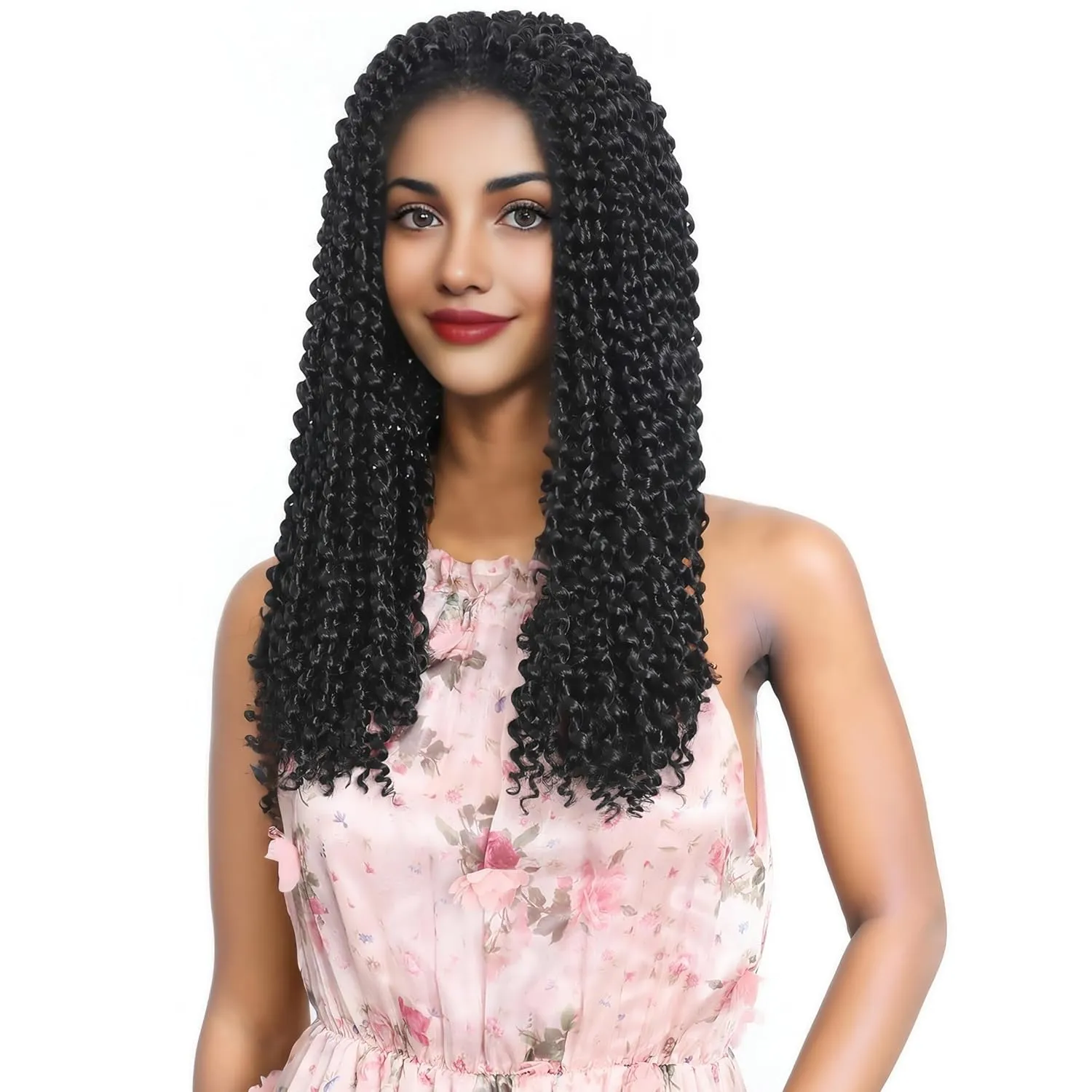 RIHANNAHAIR 7 Packs Passion Twist Hair 18 Inch Pre Looped Water Wave Crochet Hair Spring Twist Bohemian Braids for Black Women