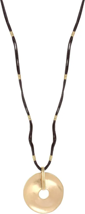 Robert Lee Morris Soho Women's Gold Long Pendant Disc Necklace, One Size