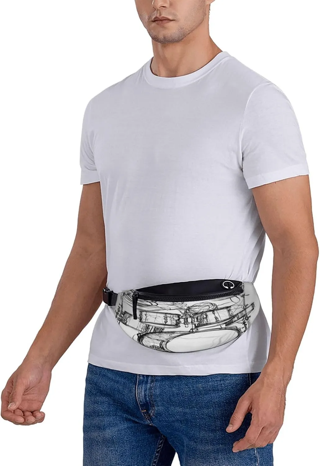 Rock Music Fanny Pack, Crossbody Waist Packs for Women Men Waist Bags with Adjustable Strap for Travel Running Hiking Sport
