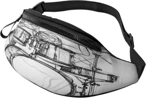Rock Music Fanny Pack, Crossbody Waist Packs for Women Men Waist Bags with Adjustable Strap for Travel Running Hiking Sport