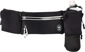 Running Belt with Water Bottle Holder - Waist Bag With Extender for Jogging, Hiking, Cycling, Walking - Dog Walker Hydration Fanny Pack - Sport Pouch iPhone Carrier for Women and Men - Black