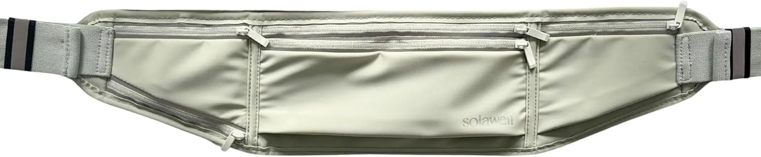 Running Belt with Water Bottle Holder - Waist Bag With Extender for Jogging, Hiking, Cycling, Walking - Dog Walker Hydration Fanny Pack - White(New Version)
