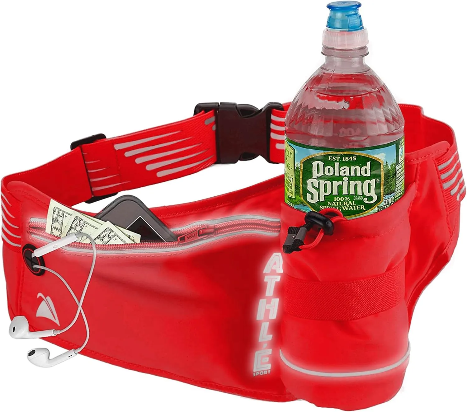 Running Fanny Pack with Water Bottle Holder - Adjustable Running Belt With Water Bottle Holder and Pouch - One Size Fits All Travel Fanny Pack