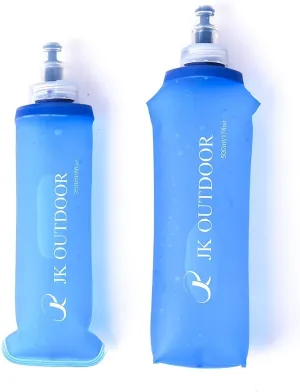 Running Soft Flask BPA Free TPU Soft Folding Water Bottle 2 Pack Outdoor Soft Water Bottle for Running Waist Pack, Wristbelt, Running Vest, Small Sling Bag