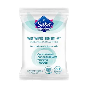 Saba Sensiti-V Feminine Wipes, 144 Count (Pack of 12)