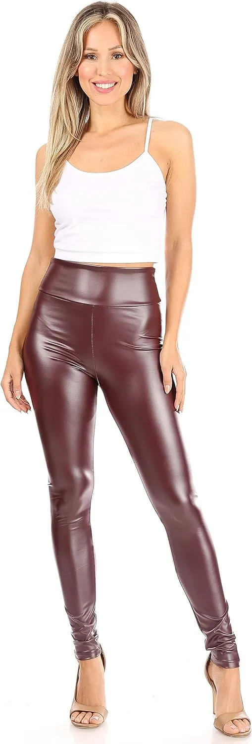 Sakkas Footless Ultra Slim Fit Matte Liquid Wet Look Leggings