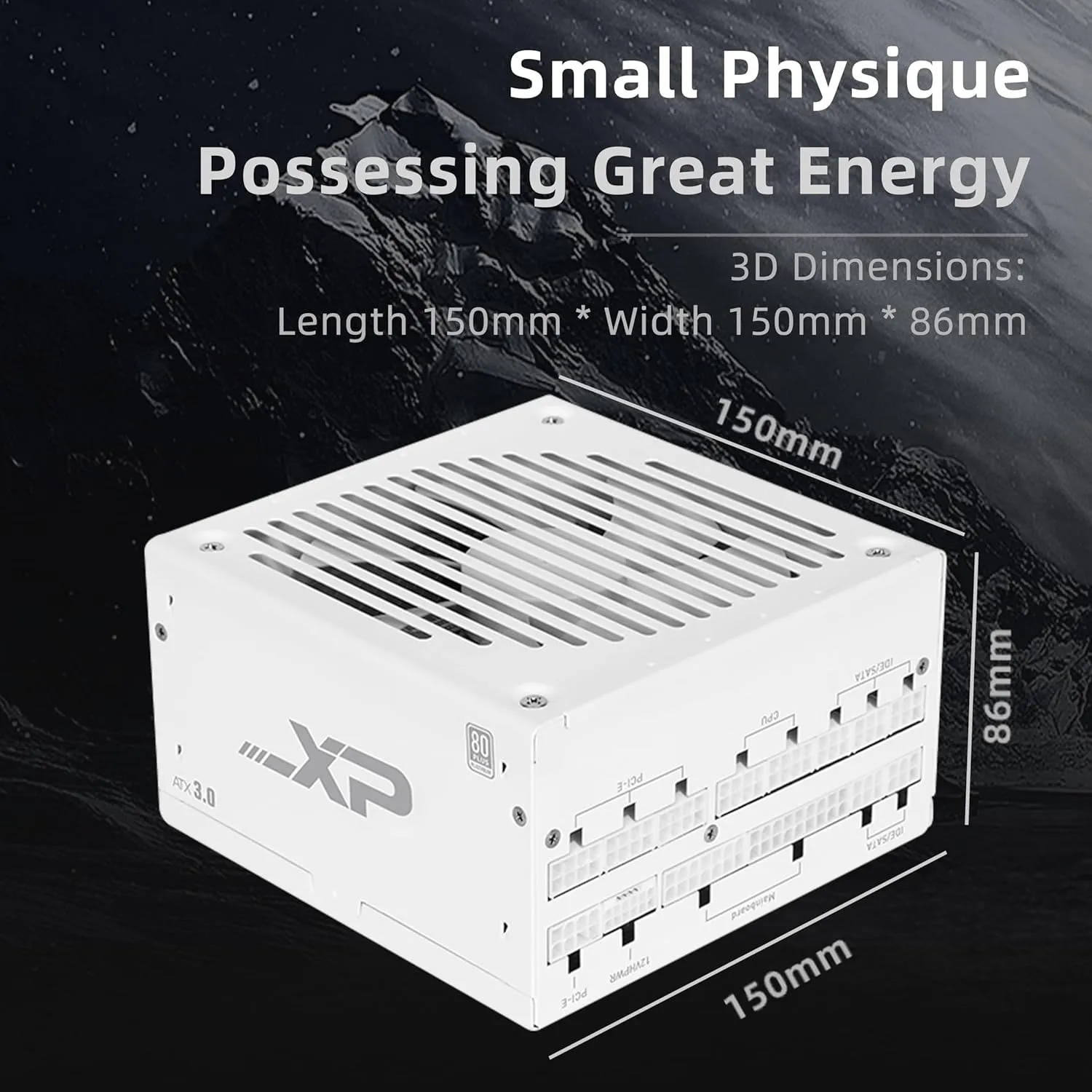 SAMA 850w Power Supply,XP Series White PSU ATX 3.0 & PCIE 5.0 ECO Fanless 80Plus Platinum Certified Full Modular Support RTX 40 Series