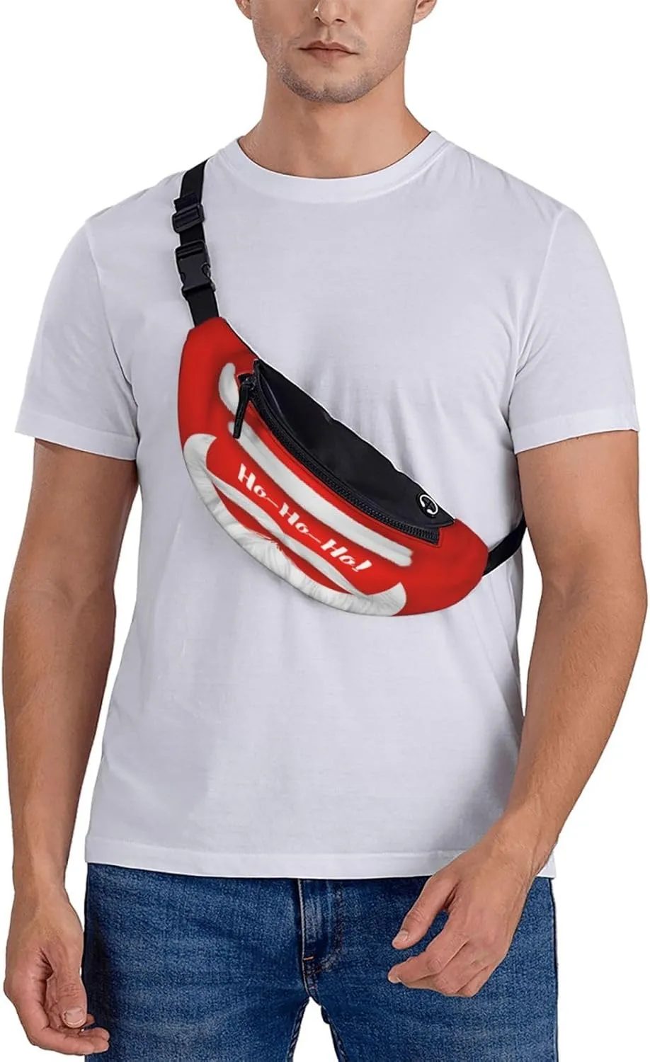 Santa Claus Christmas Fanny Pack, Crossbody Waist Packs for Women Men Waist Bags with Adjustable Strap for Travel Running Hiking Sport