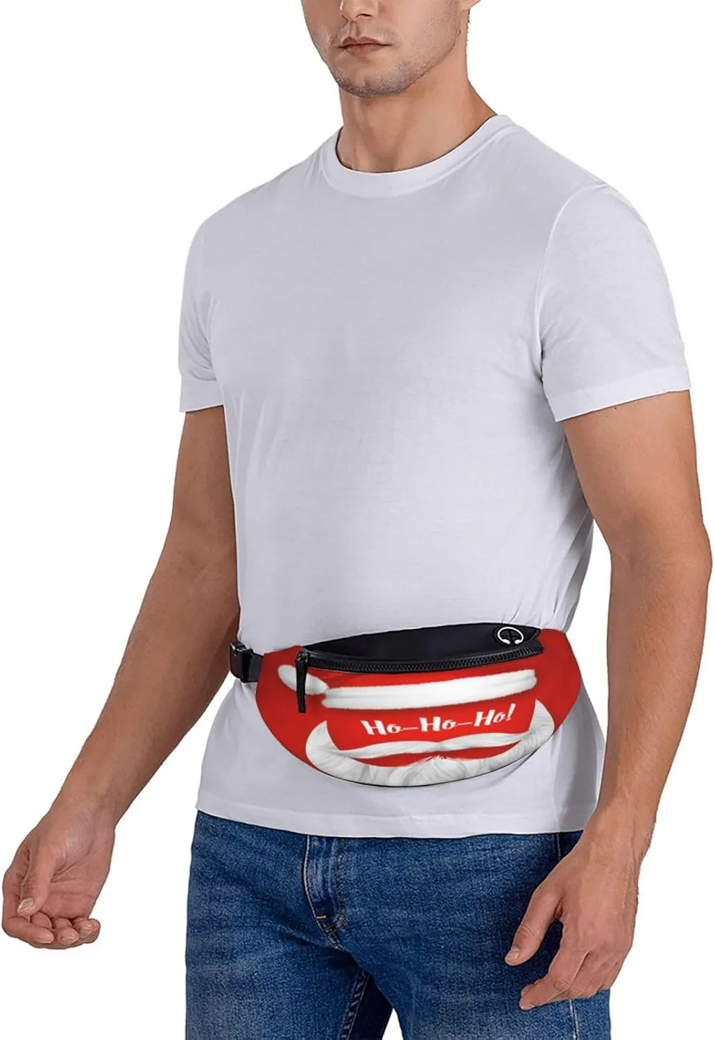 Santa Claus Christmas Fanny Pack, Crossbody Waist Packs for Women Men Waist Bags with Adjustable Strap for Travel Running Hiking Sport