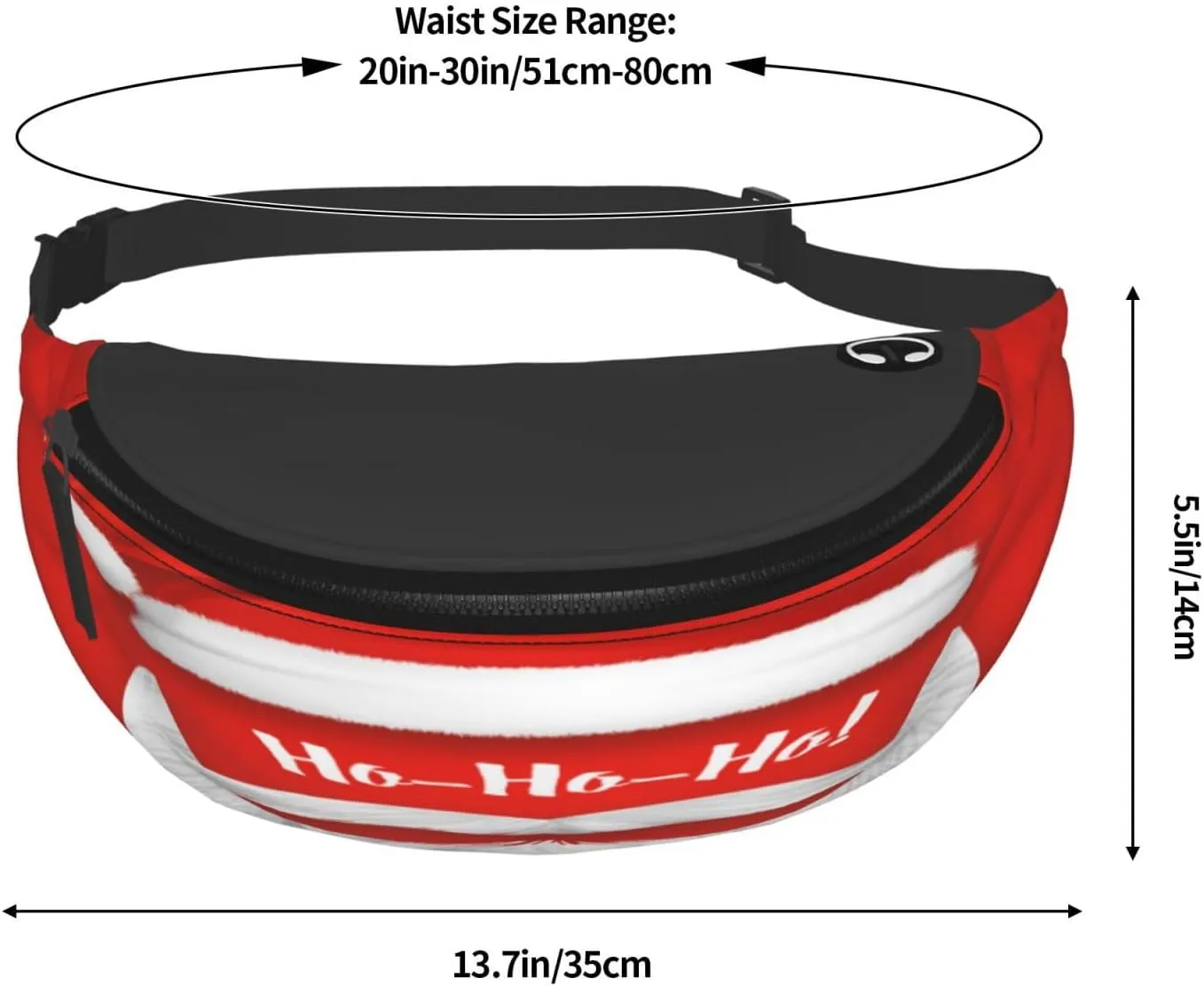 Santa Claus Christmas Fanny Pack, Crossbody Waist Packs for Women Men Waist Bags with Adjustable Strap for Travel Running Hiking Sport