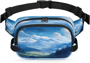 Scenic Valley Fanny Packs for Women Men Waterproof Crossbody Belt Bag Casual Chest Bag Fashion Waist Bags with Adjustable Strap for Travel Running Hiking Fishing