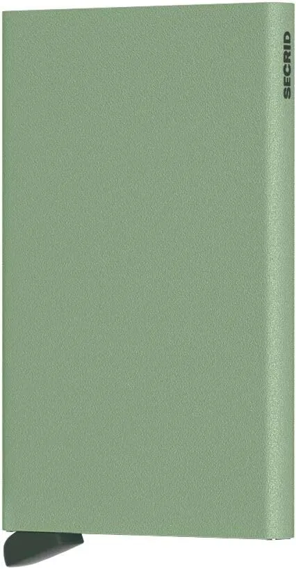 SECRID Minimal Wallet, Unisex Adult Powder Pistachio Cardprotector - RFID Protected Aluminum Wallet, Slim Form Factor, 1 Credit Card Compartment, Open-top, Dry Cloth Clean