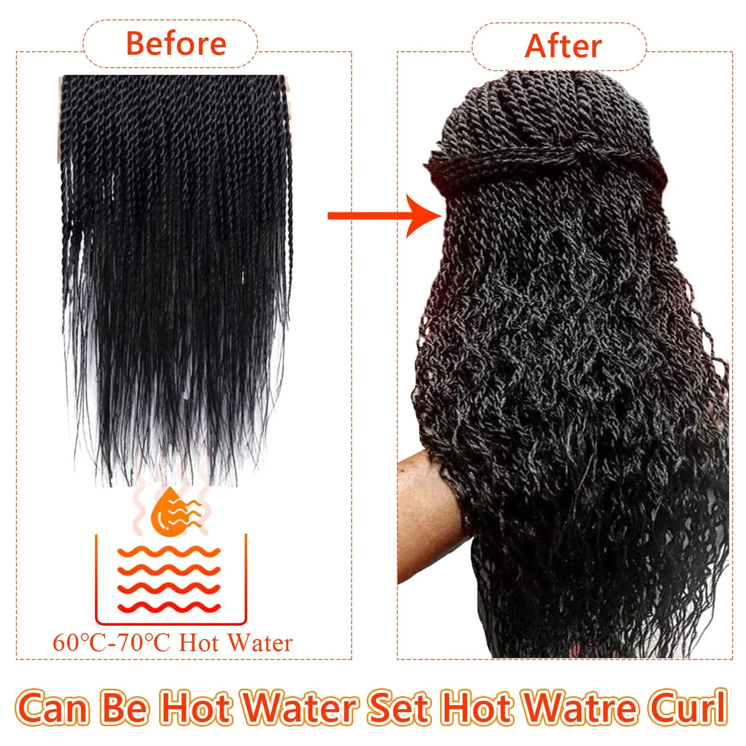 Senegalese Twist Crochet Hair for Black Women 22 Inch Pretwisted Crochet Hair 7 Packs Boho Goddess Twist Crochet Hair Pre Looped Hot Water Setting Crochet Twists with Natural Straight Ends