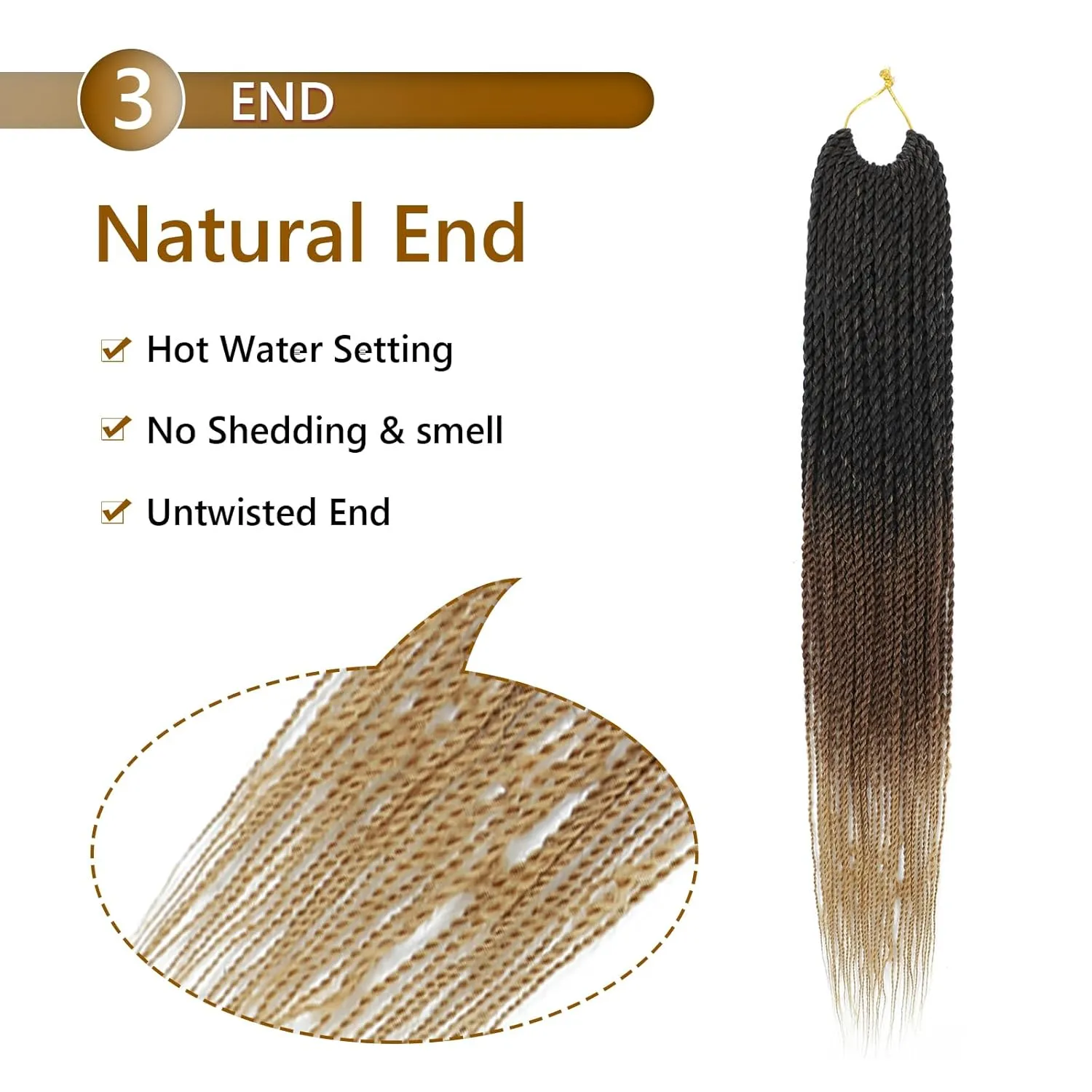 Senegalese Twist Crochet Hair for Black Women 22 Inch Pretwisted Crochet Hair 7 Packs Boho Goddess Twist Crochet Hair Pre Looped Hot Water Setting Crochet Twists with Natural Straight Ends