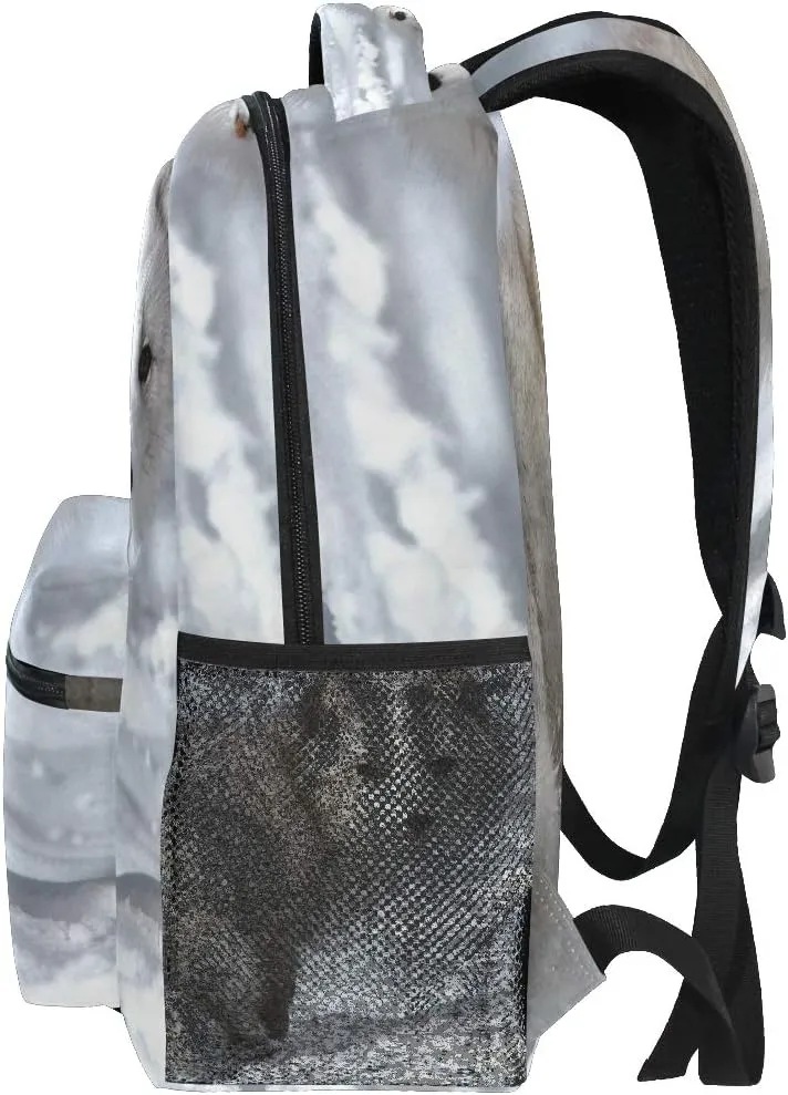 senya School Backpack Arctic Fox Teens Girls Boys Schoolbag Travel Bag