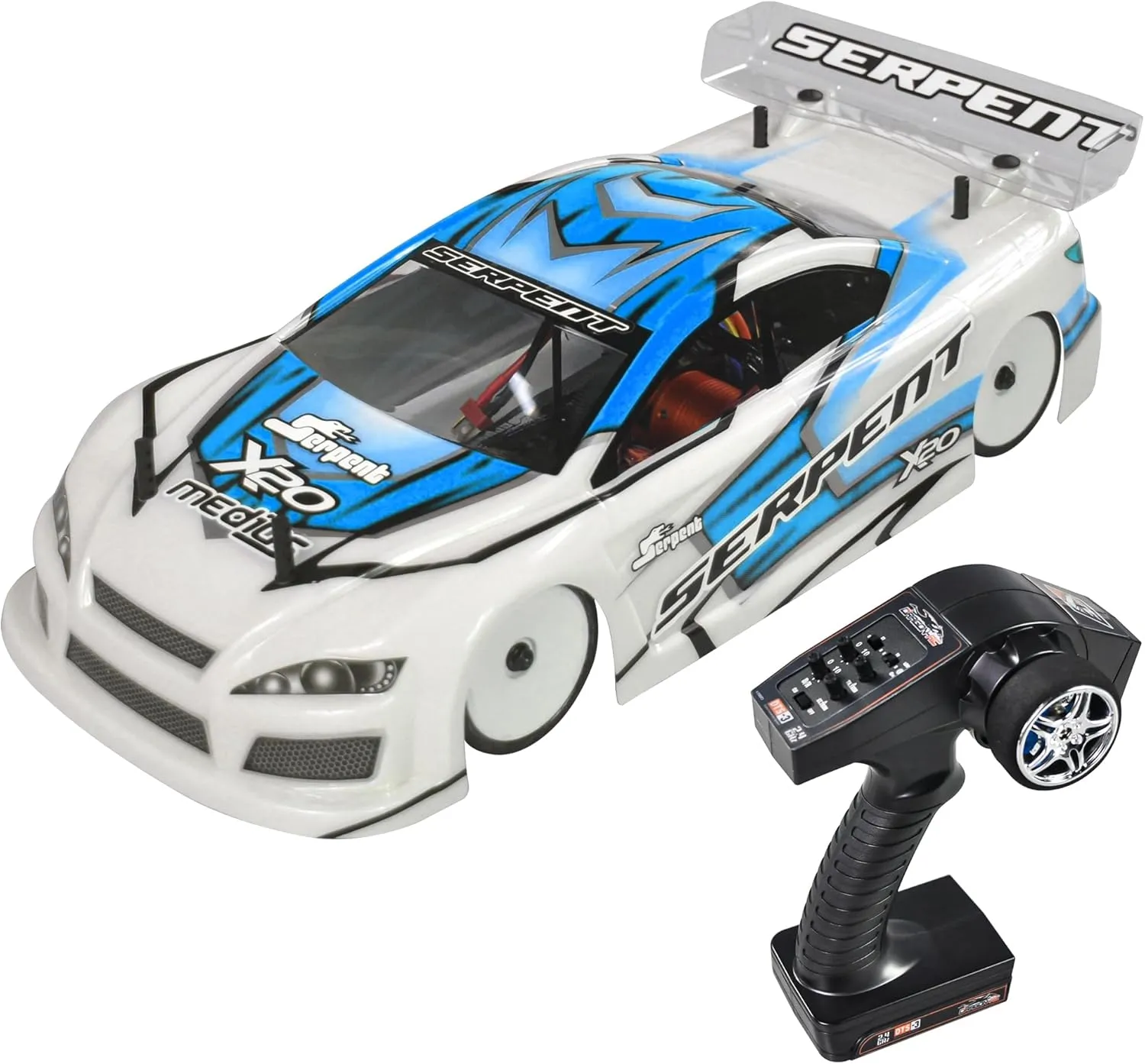 Serpent 1/10 Touring Car RTR, 4WD Fast Electric RC Car with Brushless Motor Set, Carbon Fiber Parts, CNC Aluminum Parts, High Speed, Batteries and Charger Not Included (Blue)