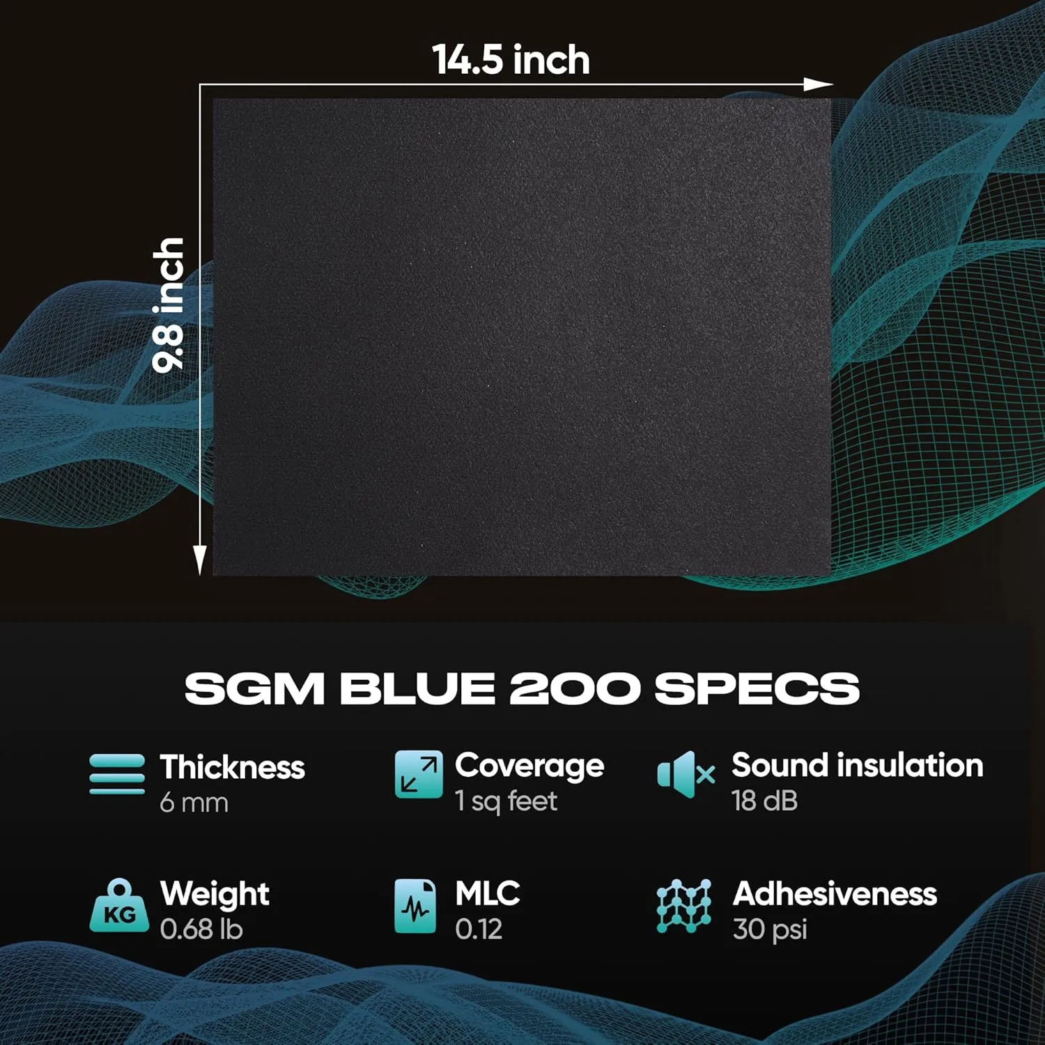 SGM Blue 200 mil (6mm) 18 sqft Car Sound Insulation - Heat and Cool Liner - Self Adhesive Closed Cell Foam Deadening Material - PE Foam Sound Deadener