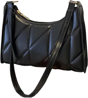 SHENHE Women's Quilted Shoulder Bag PU Leather Mini Clutch Purse Square Handbag