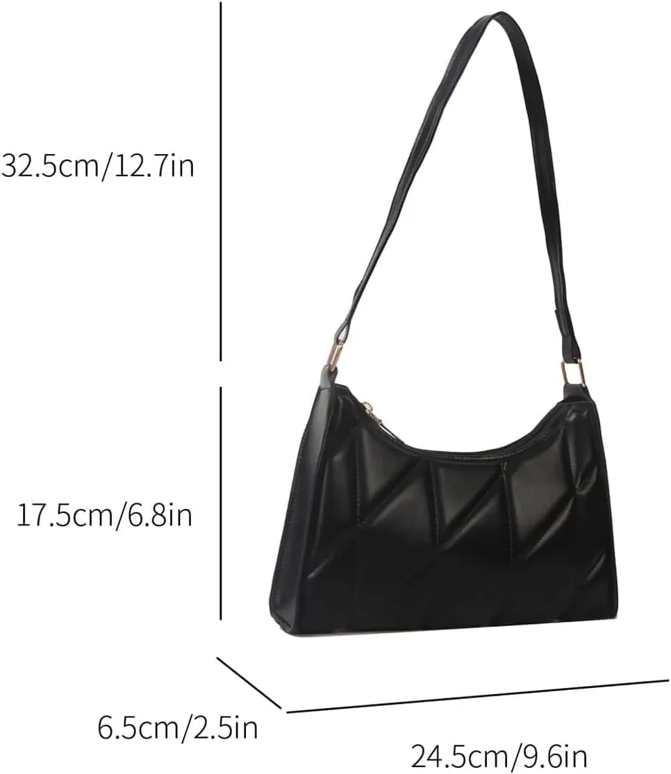 SHENHE Women's Quilted Shoulder Bag PU Leather Mini Clutch Purse Square Handbag