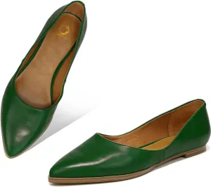 SHODENSE Women Pointed Toe Flats Slip On Ballet Flats Matte Leather Comfort Flat Heel Dress Shoes Closed Pointy Toe Flat Shoes Snakeskin for Ladies Girls Work Casual Club Driver Flats Fall 4-11 M US