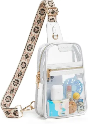 Shrrie Clear Bag for Stadium Events Transparent Crossbody Bag Clear Purse for Women&Men-Stadium Approved, Concerts&Sports