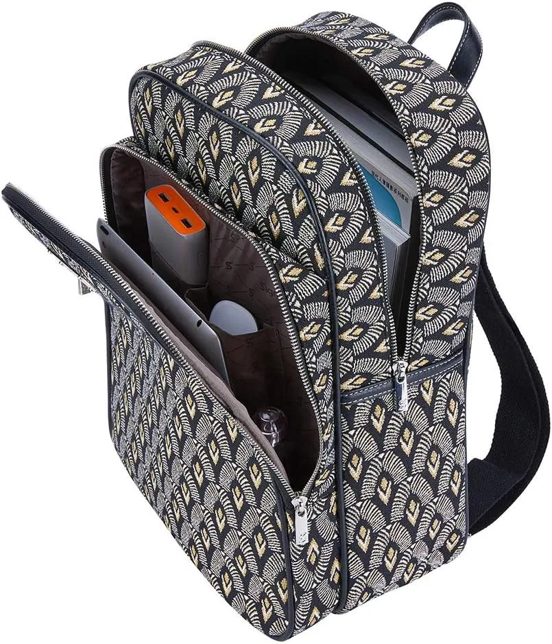 Signare Tapestry Backpack for Women Computer Rucksack Knapsack bookbags for women In Luxor Art Deco Style