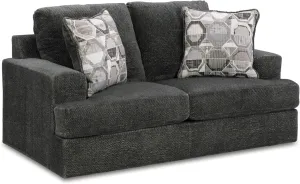 Signature Design by Ashley Karinne Casual Loveseat with Non-skid Legs, Gray