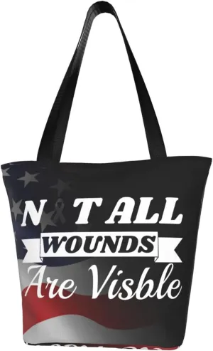 Skin Cancer Awareness Not All Wounds Are Visible Fashion Shoulder Bag Large Capacity For Man Or Woman