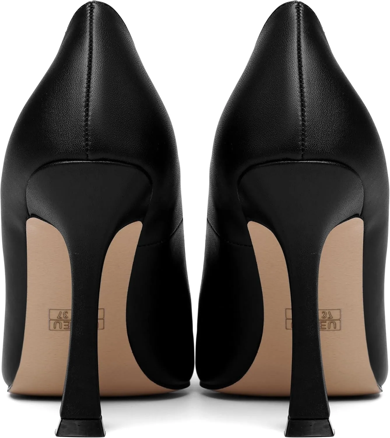SKYSTERRY Womens Round Toe Casual Office Matte Slip On Spool High Heel Pumps Shoes 4 Inch