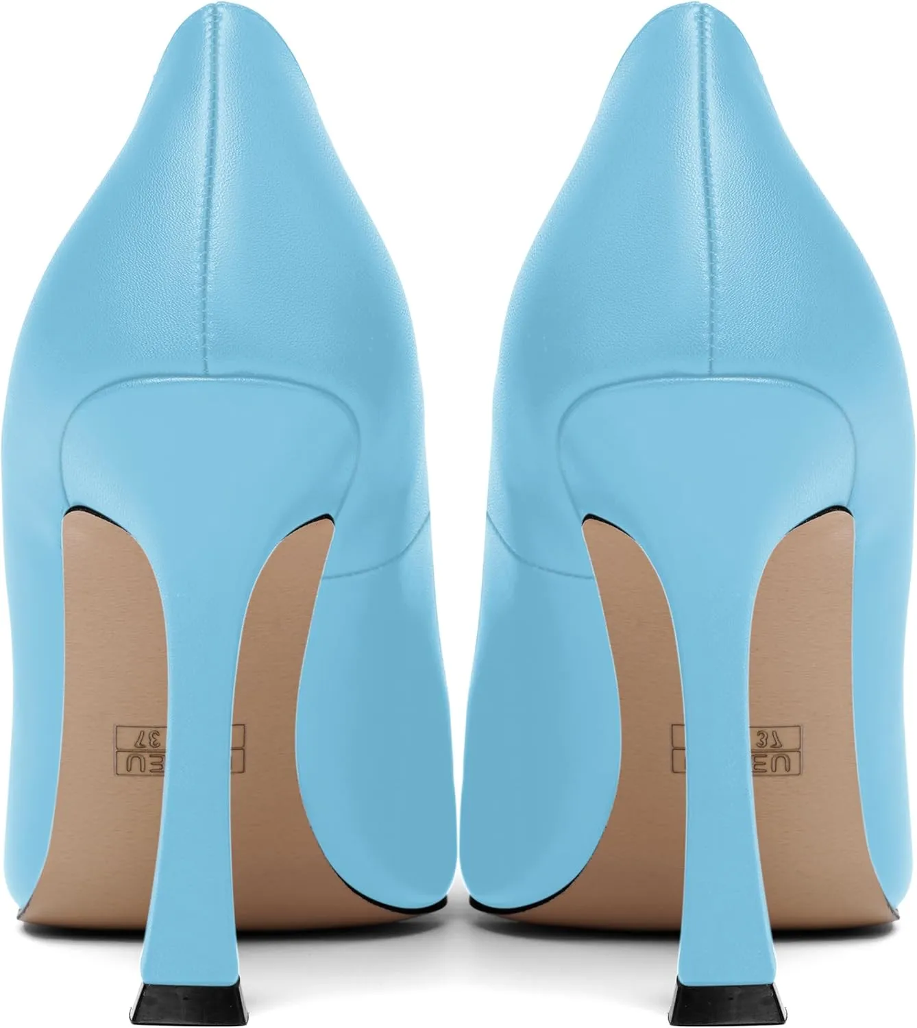 SKYSTERRY Womens Round Toe Casual Office Matte Slip On Spool High Heel Pumps Shoes 4 Inch