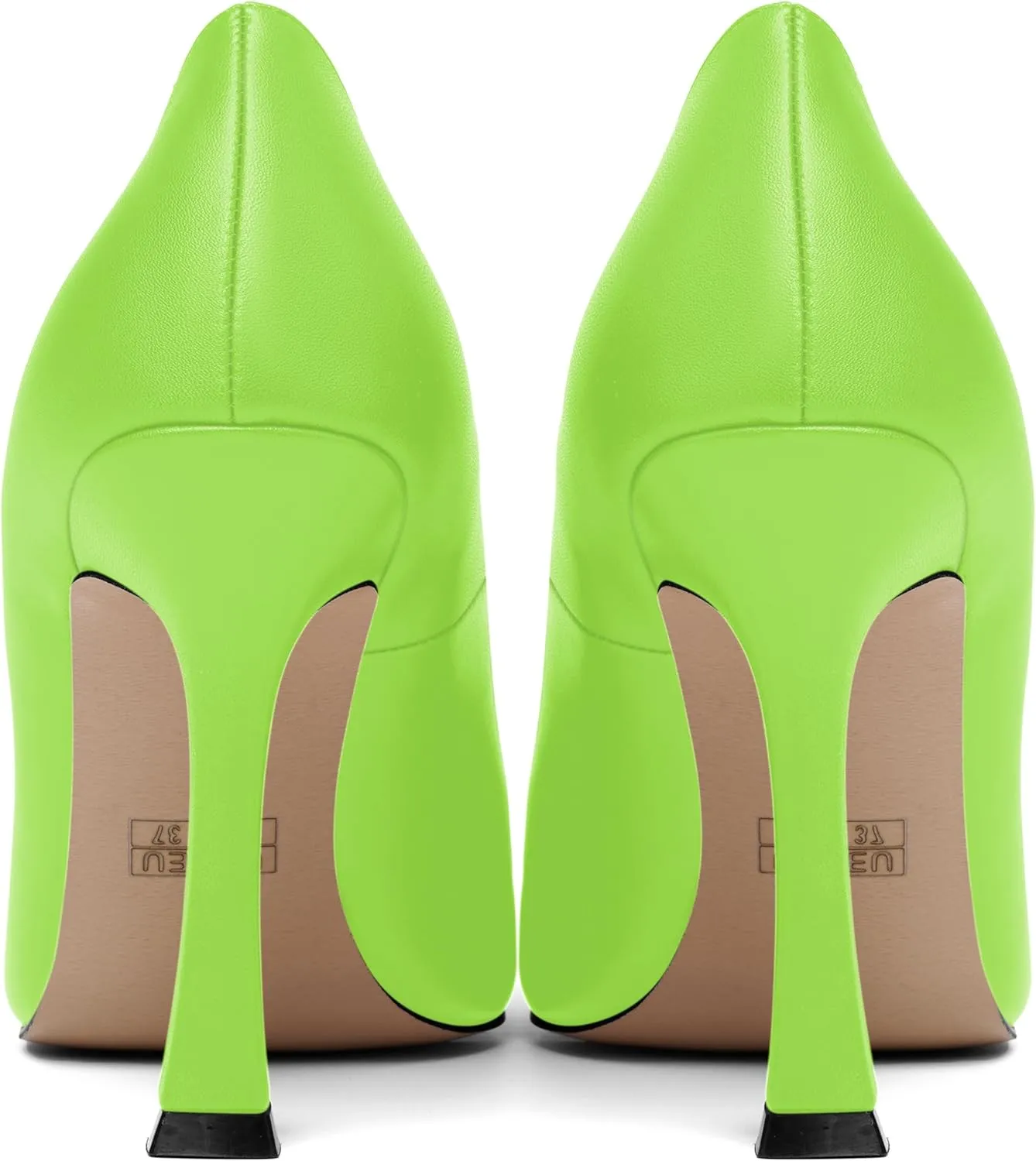 SKYSTERRY Womens Round Toe Casual Office Matte Slip On Spool High Heel Pumps Shoes 4 Inch