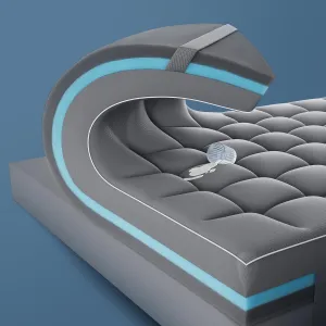 SLEEP ZONE Dual Layer 4 Inch Memory Foam Mattress Topper, 2 inch Cooling Gel Memory Foam Plus 2 inch Alternative Pillowtop Mattress Pad Cover for Back Pain, Comfort Support (Queen)