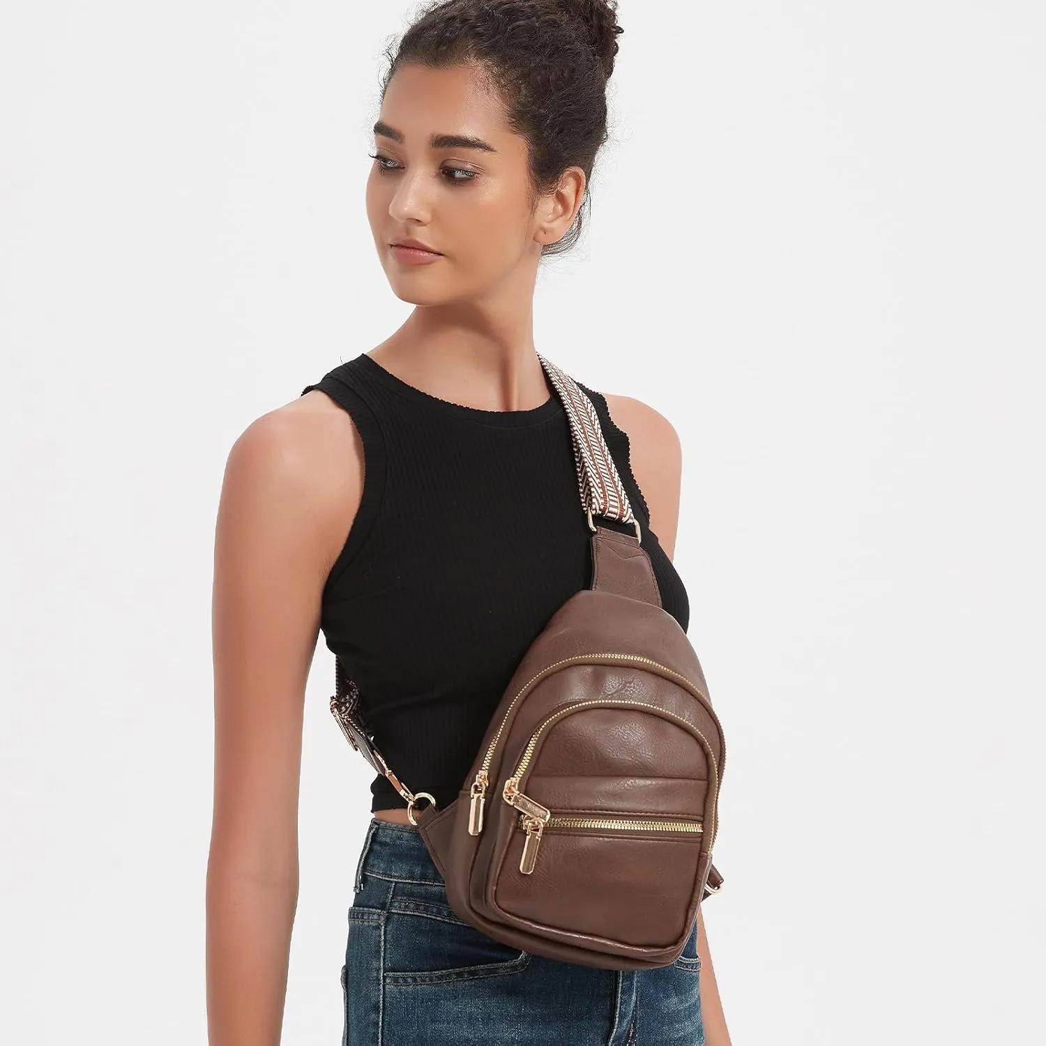 Sling Bag, Crossbody Bags for Women, Faux Leather Fanny Pack Cross Body Bag, Purses for Women Trendy