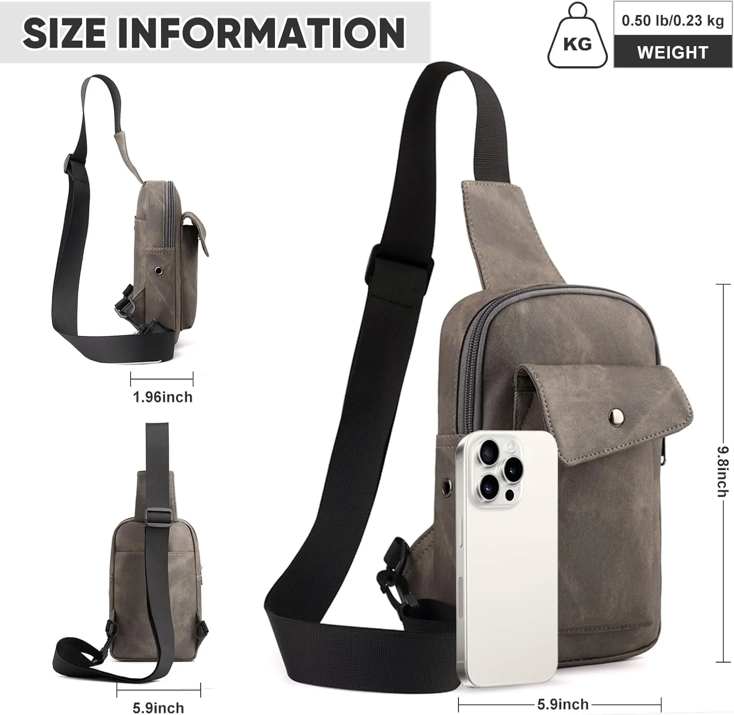 Sling Bag Crossbody Small Daypack: Anti-theft Travel Shoulder Mini Backpack Taupe- Women Men