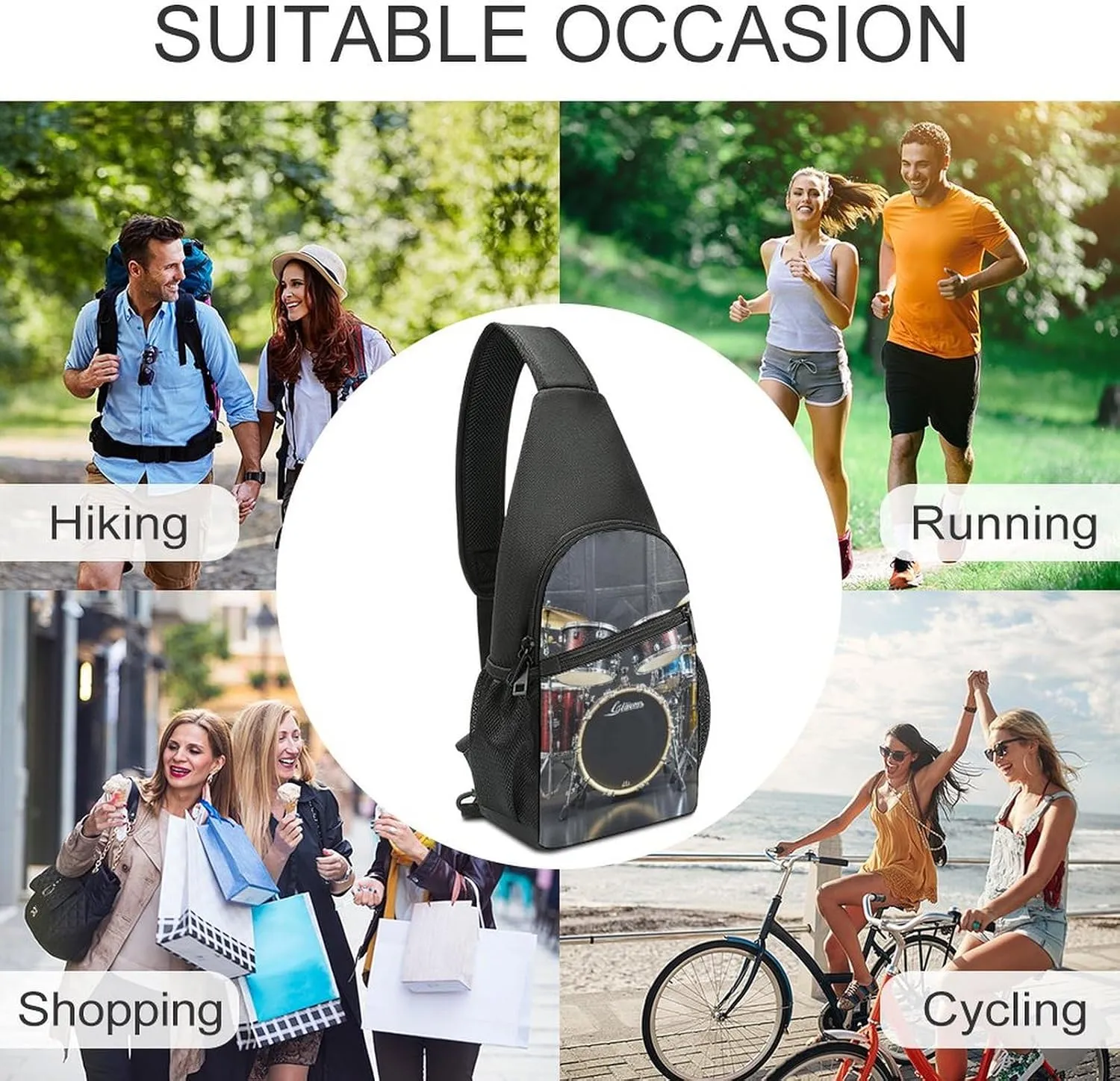 Sling Bag for Women Men Crossbody Bag Chest Bag Colorful Cute Pig Sling Backpack Fanny Packs Travel Hiking Daypack